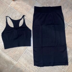 Balance Athletica Vitality Black Ribbed Two-Piece Set